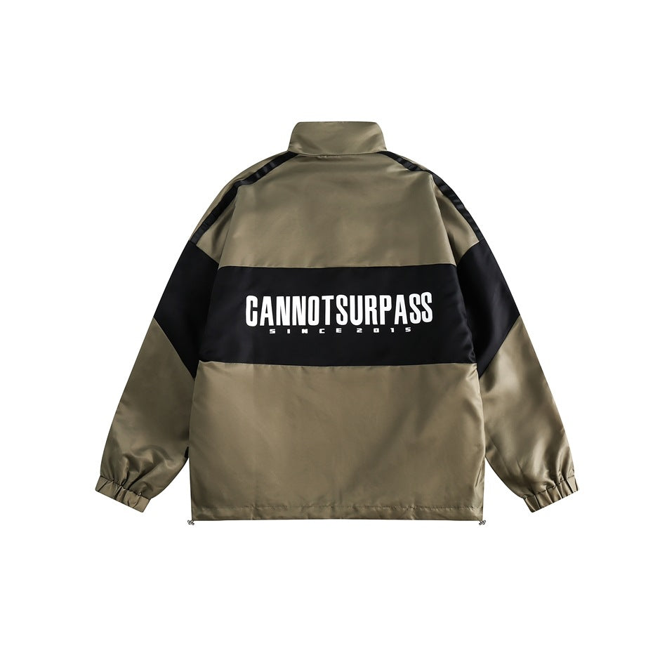 Unisex Jacket Vintage Color Matching Sports Jacket Men's and Women's Spring and Autumn Models Coat