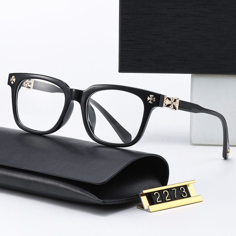 Chrome Hearts glasses cross plain mirror retro literary lens