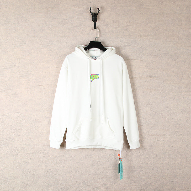 OW  hoodie thunderbolt monogram print hoodie