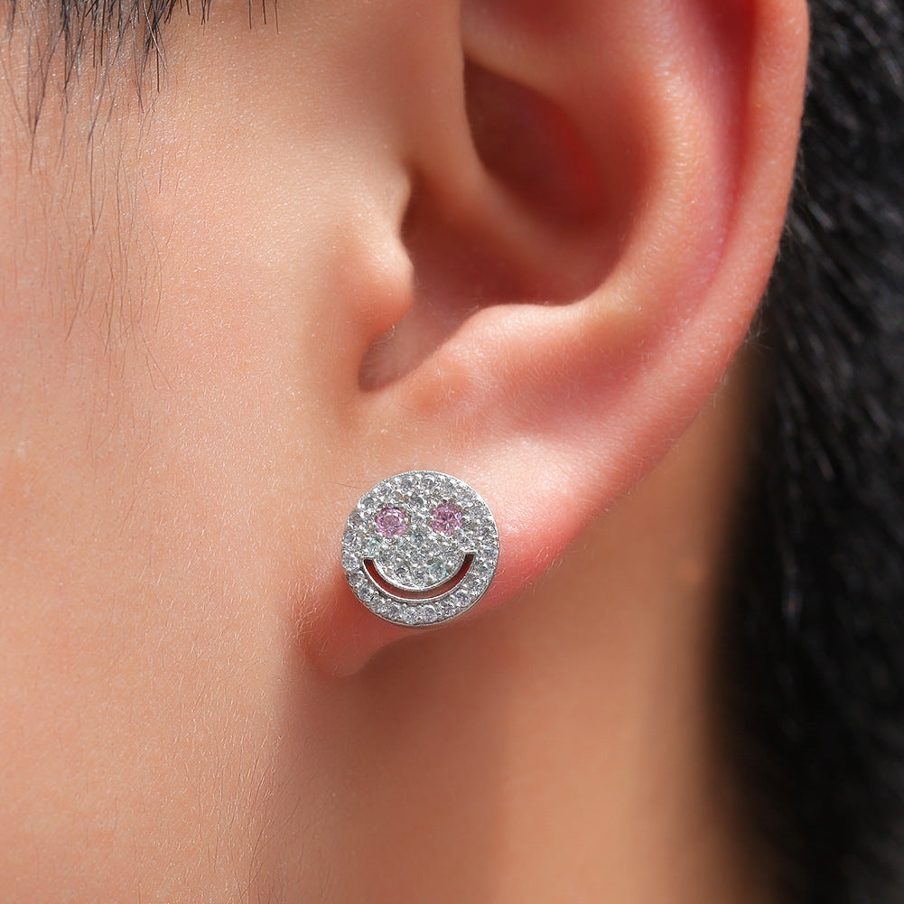 Earrings Rhinestone ¡®Smile¡¯ Earrings 925 Silver Earrings St. Valentine's Spectrum