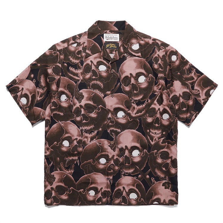GUILTYPARTIES TIGER Shirts 56 TATTOO Tattoo, Ghost Head, Skull Hawaiian Short Sleeve Shirt Men