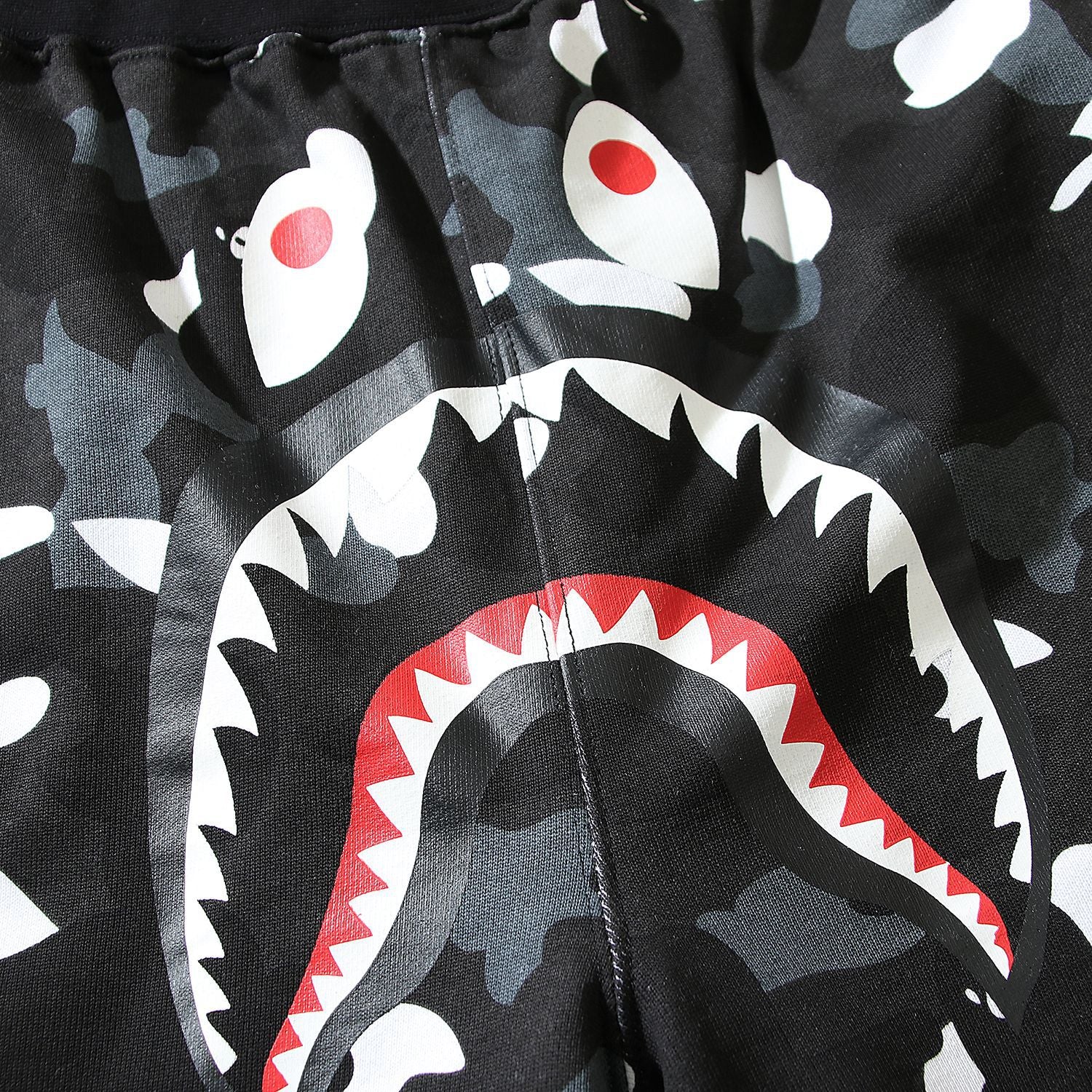 Bathing ape Bape Shorts camouflage luminous shark terry straight beach pants