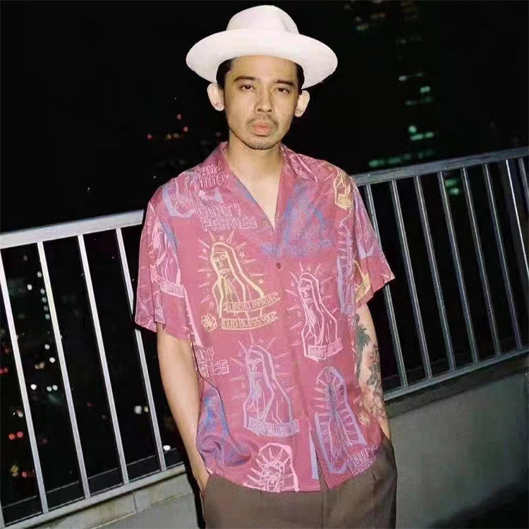 GUILTYPARTIES TIGER Shirts 18SS Heaven Tokyo, covered in pineapple skull Hawaiian short-sleeved shirt