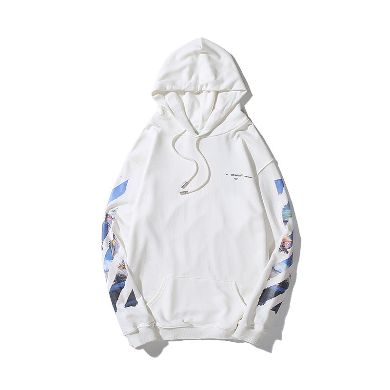 OW  hoodie Monet Oil Painting Series Crew Neck Pullover Hood