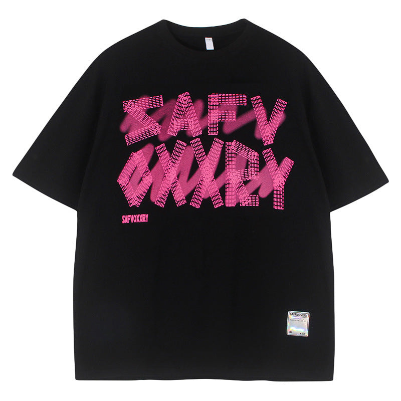 High-quality pure cotton T-shirt American street men and women loose
