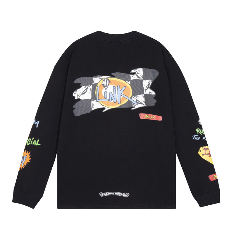 CHH  Heart Long Sleeve Shirt Unisex Fashion Loose Long Sleeve Shirt