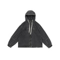 Unisex Jacket Retro Washed Hooded Denim Jacket for Men and Women Spring and Autumn Coat