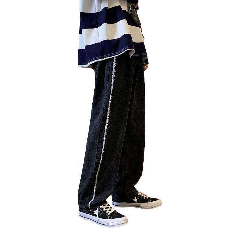 Men Jeans Vintage Jeans Summer Black Casual Trousers Baggy Straight Trousers