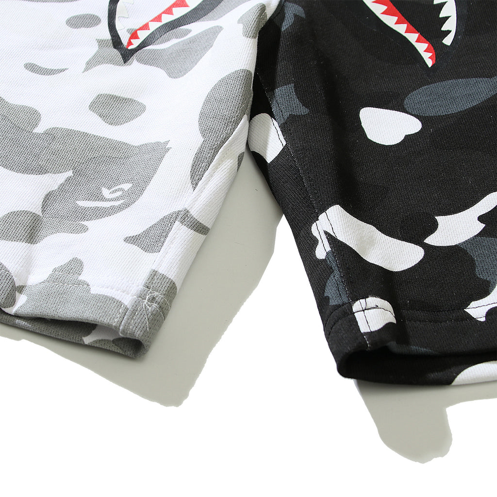 Bathing ape Bape Shorts Yin Yang luminous shark five-point pants straight beach pants