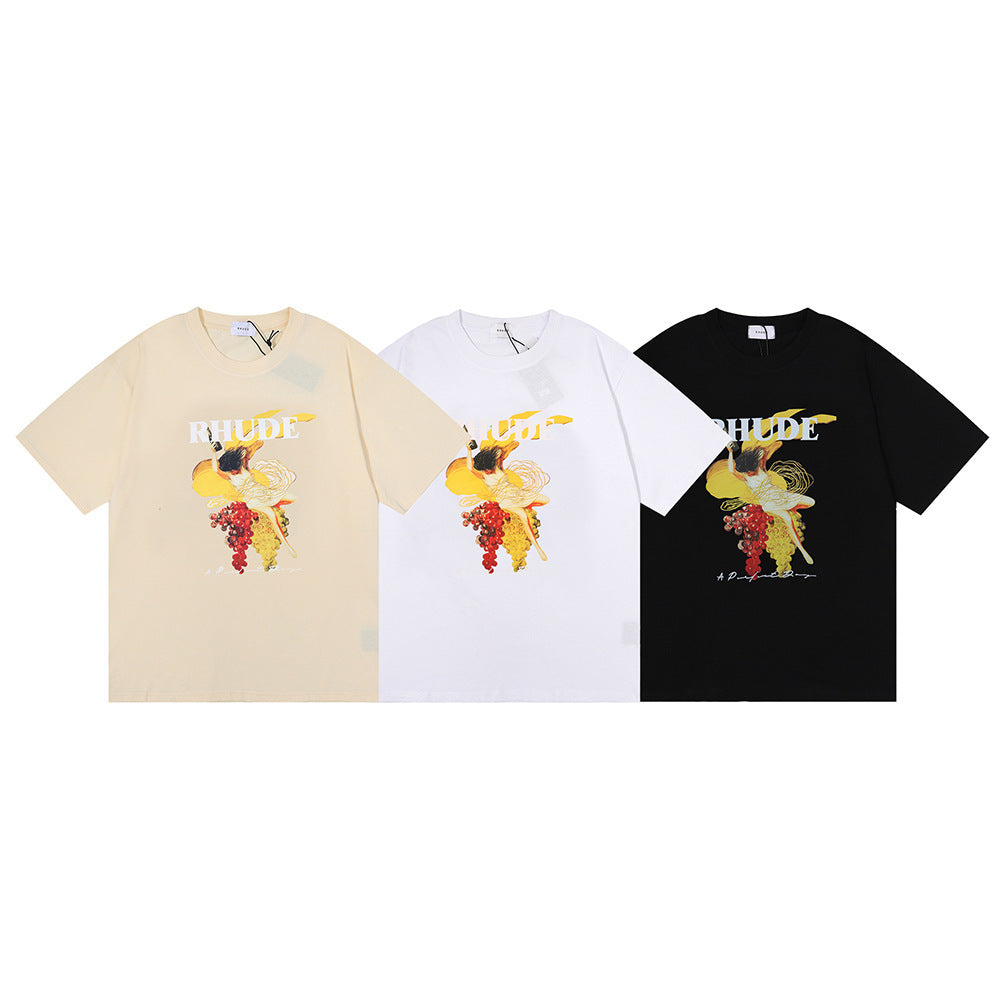 Rhude T Shirt Micro Label Alphabet Art Abstract Short Sleeve T-Shirt