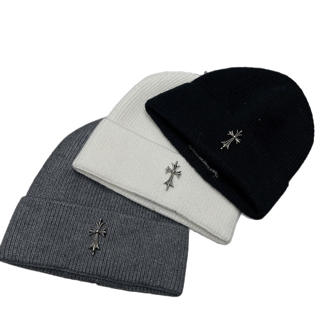 Chrome Hearts Knit Hat - Warm, Casual, Trendy Winter Streetwear Cross
