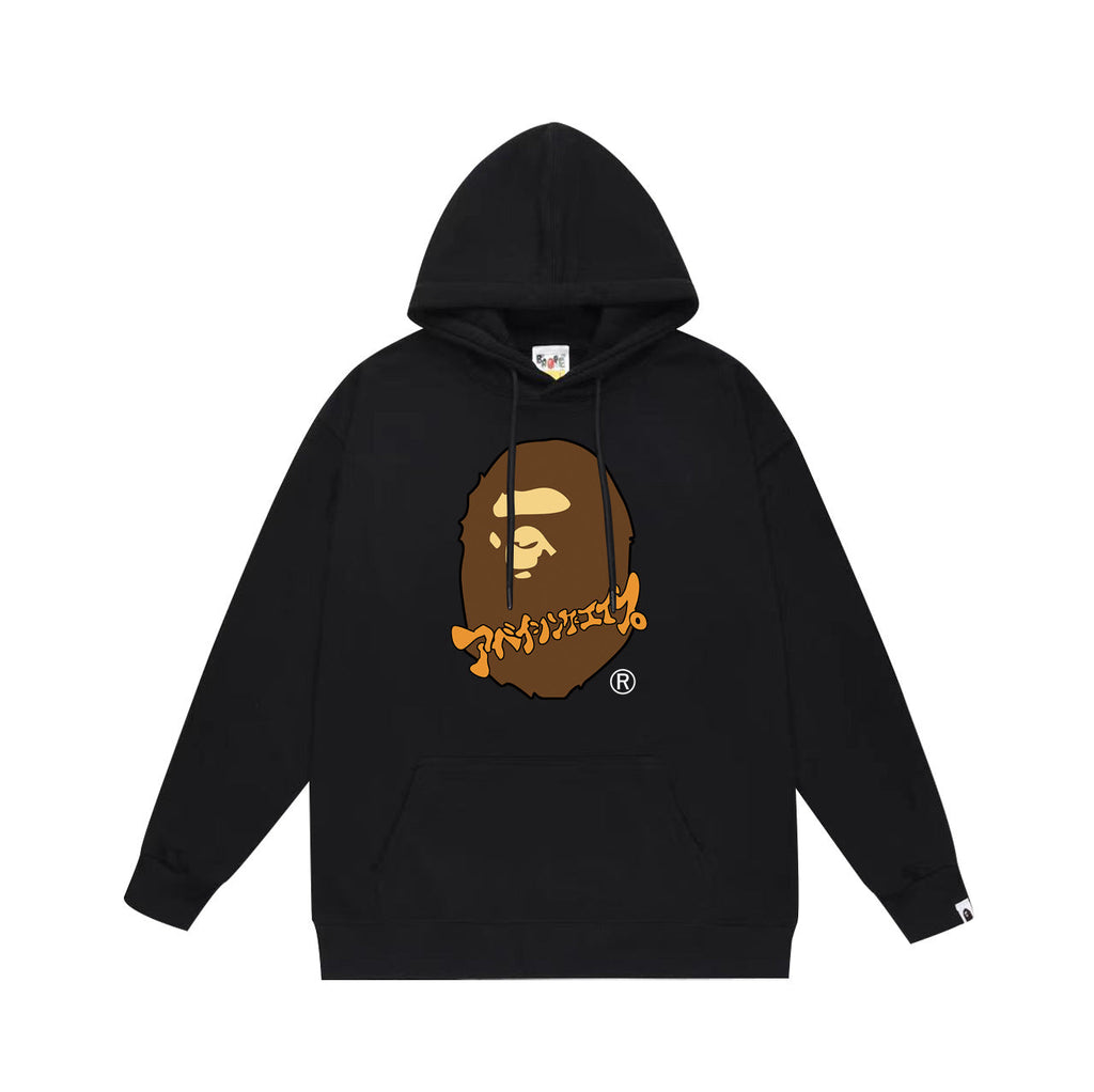 Bathing Ape Hoodie Autumn/Winter Letter Print Loose Hoodie Pullover Ape Sweater