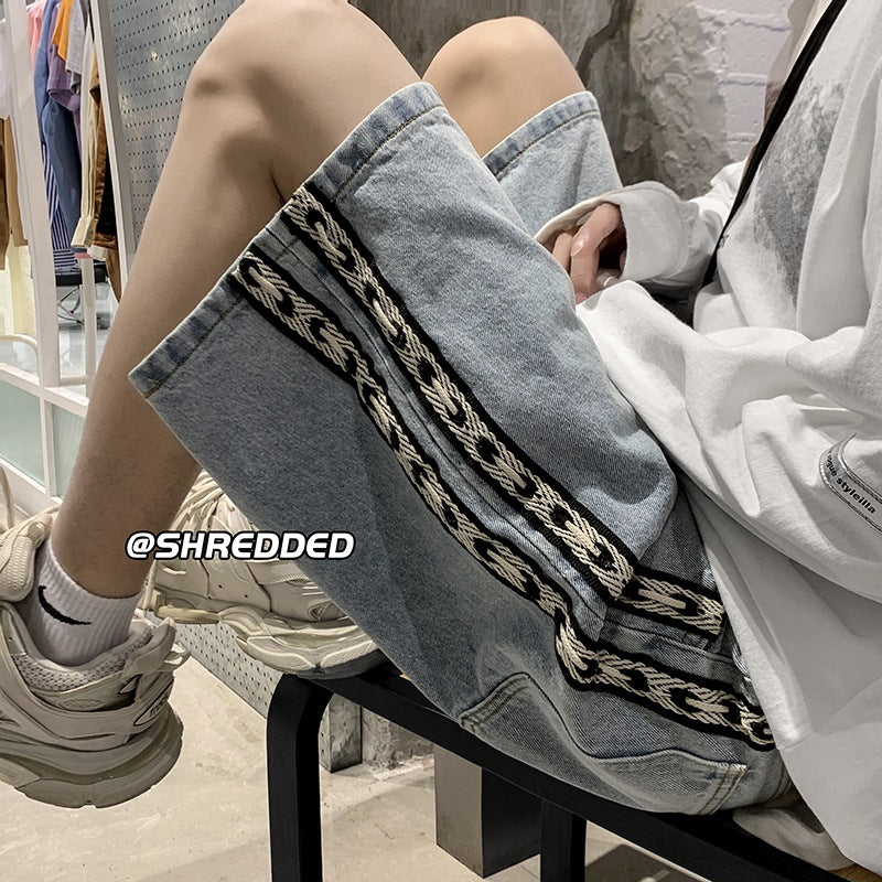 Men Jeans Denim Shorts Men's Summer Vintage Shorts