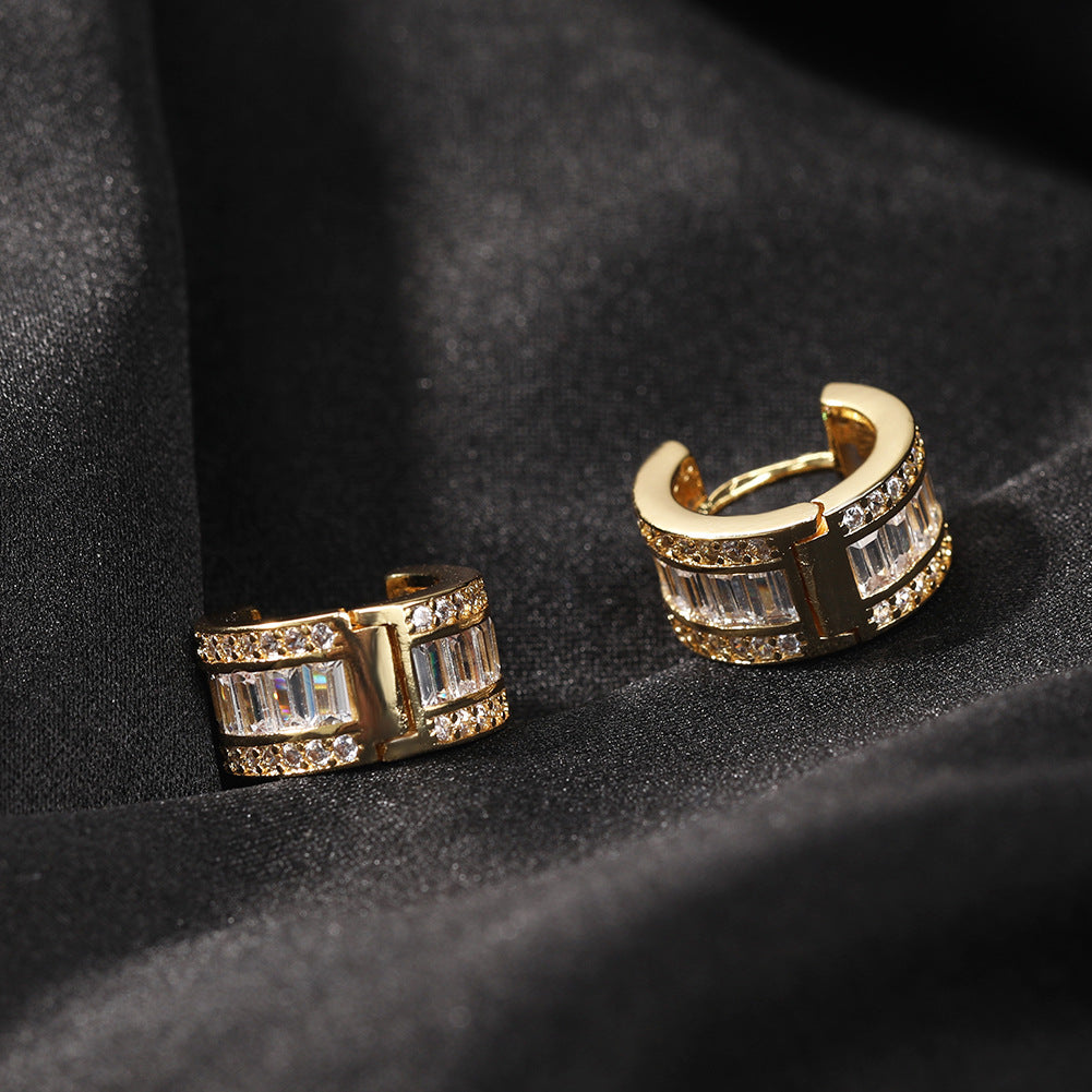 Earrings Square Rhinestone Earrings Royalty Spectrum