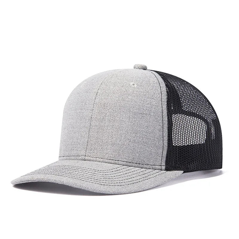 Trendy flat brimmed snapback hats summer mesh breathable