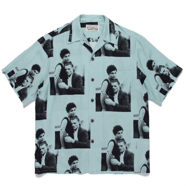 GUILTYPARTIES TIGER Shirts CHET BAKER Jazz Yosuke Hawaiian Short Sleeve Shirt Men