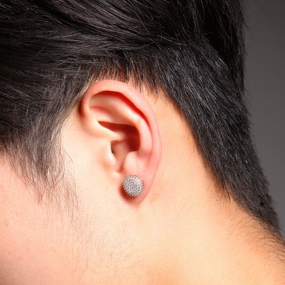 Earrings 925 Silver Round Zircon Earrings