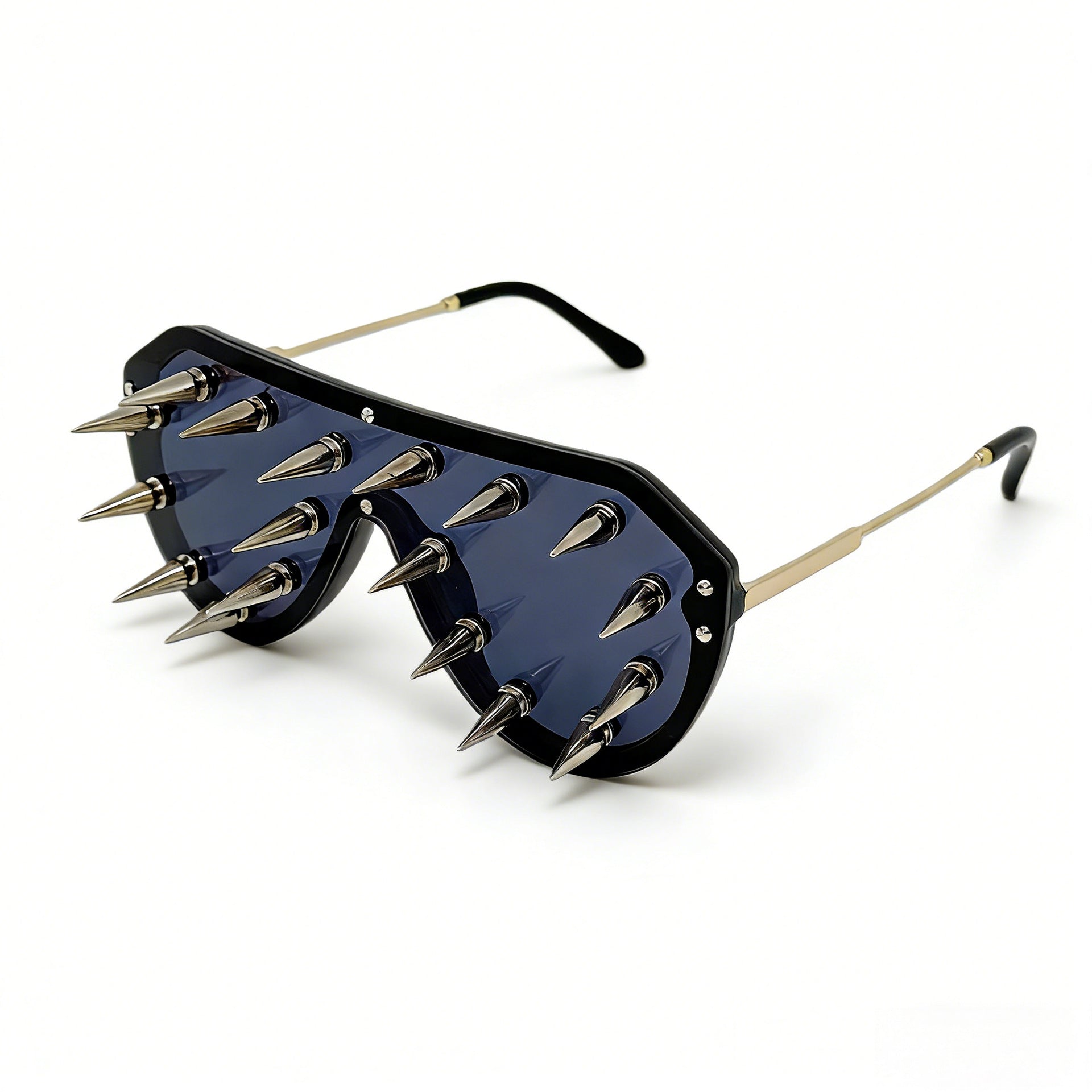 Trendy punk glasses spikes and rivets