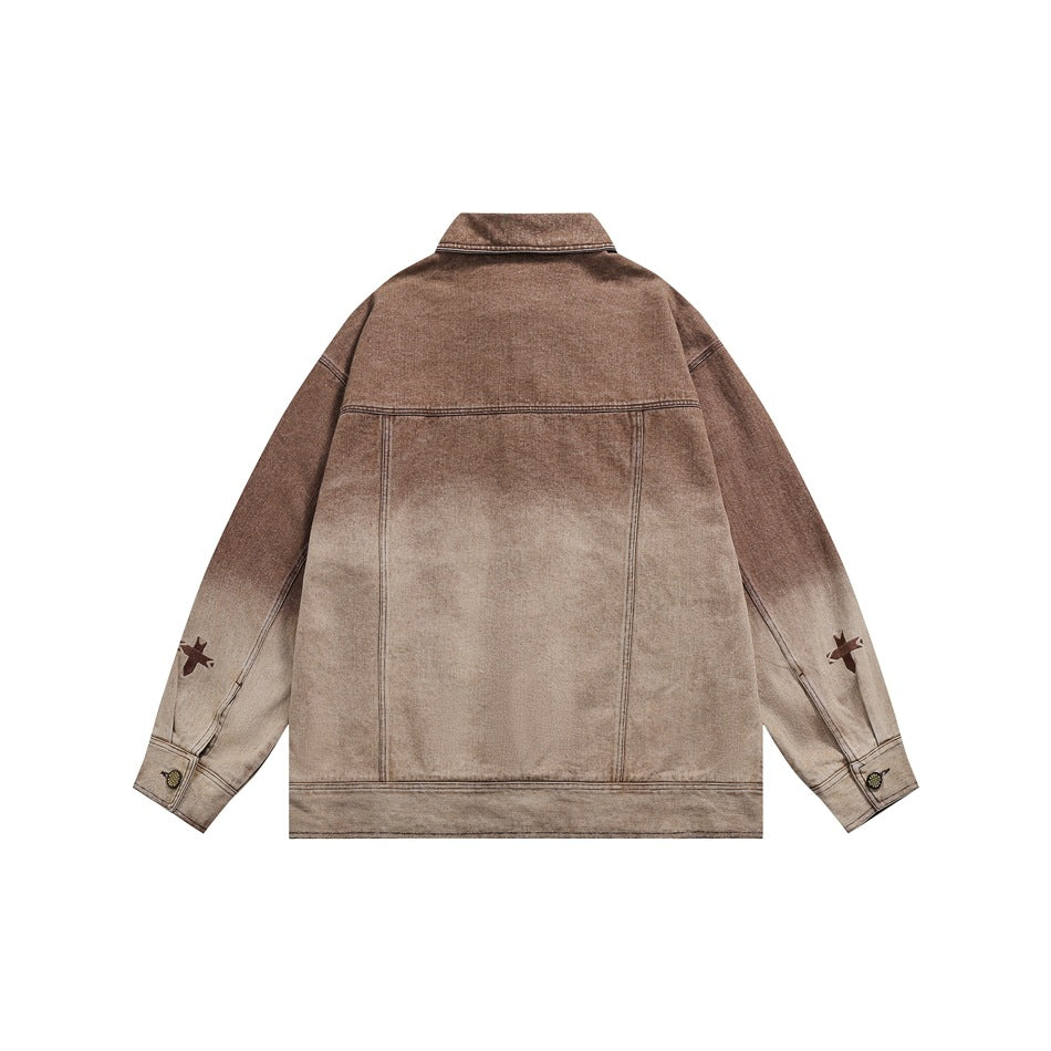 Unisex Jacket Vintage Jacket Loose Lapels Denim Jacket