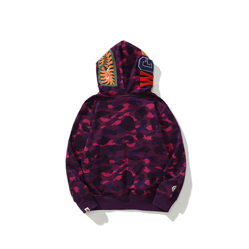 Ape Hoodie Double Hat Tiger Head Sweater Men's Cardigan