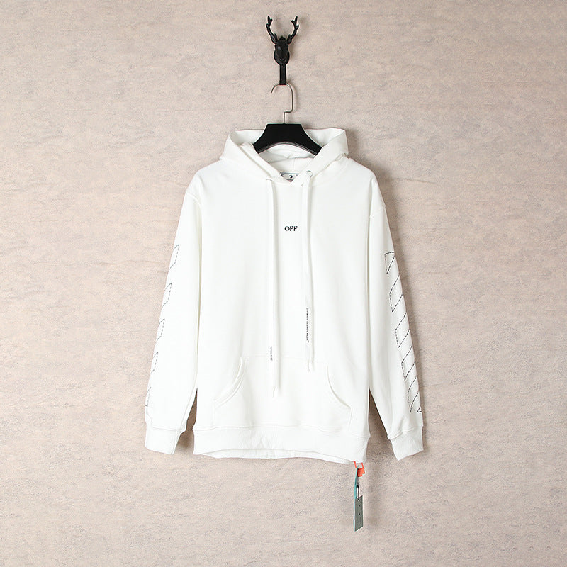 OW  hoodie embroidered arrow pattern