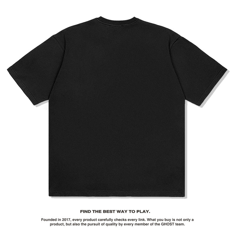 Nba T Shirt Vintage Basketball Star Character Printed Short-Sleeved T-shirt Washed Old Fashion Brand Men's Pure Cotton