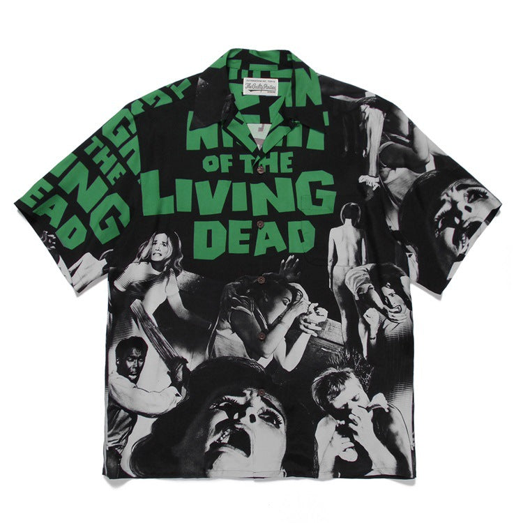 GUILTYPARTIES TIGER Shirts Movie Night of the Living Dead Hawaiian Shirt Men