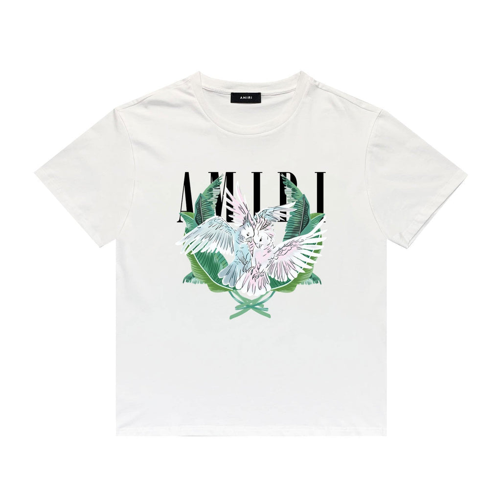 Amiri T Shirt Color Parrot Printing Casual Hip Hop Short Sleeve T-shirt