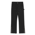Men Jeans Casual Pants Zipper Cargo Pants Straight Bootleg Pants