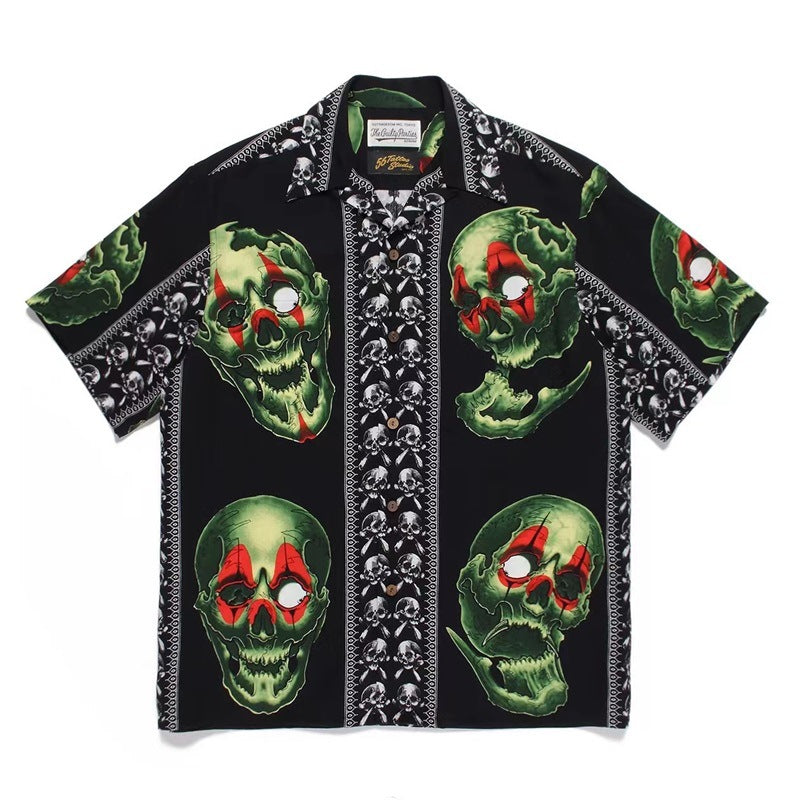GUILTYPARTIES TIGER Shirts 22SS 56 TATTOO STUDIO Tattooed Skull, Short Sleeve Shirt