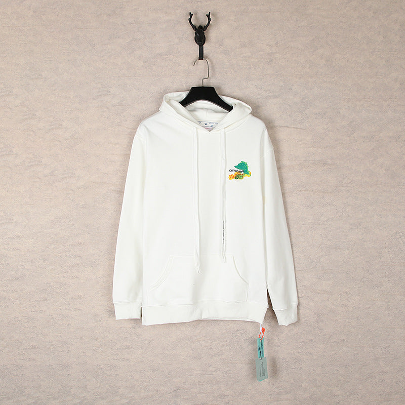 OW  hoodie多彩箭头图案连帽