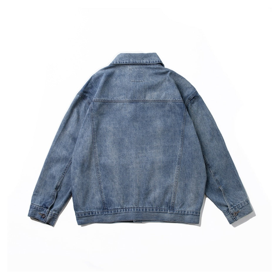 Unisex Jacket Vintage Denim Jacket Men's Business Shirt Jacket