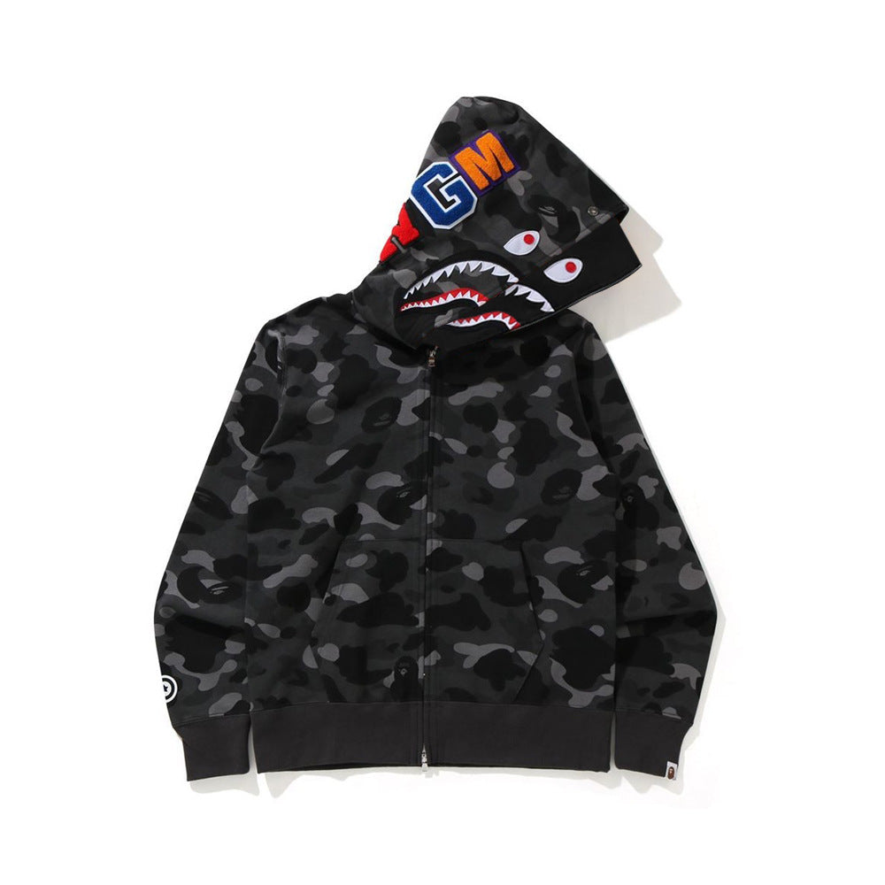 Bathing Ape Hoodie Shark Head Double Hat Sweater