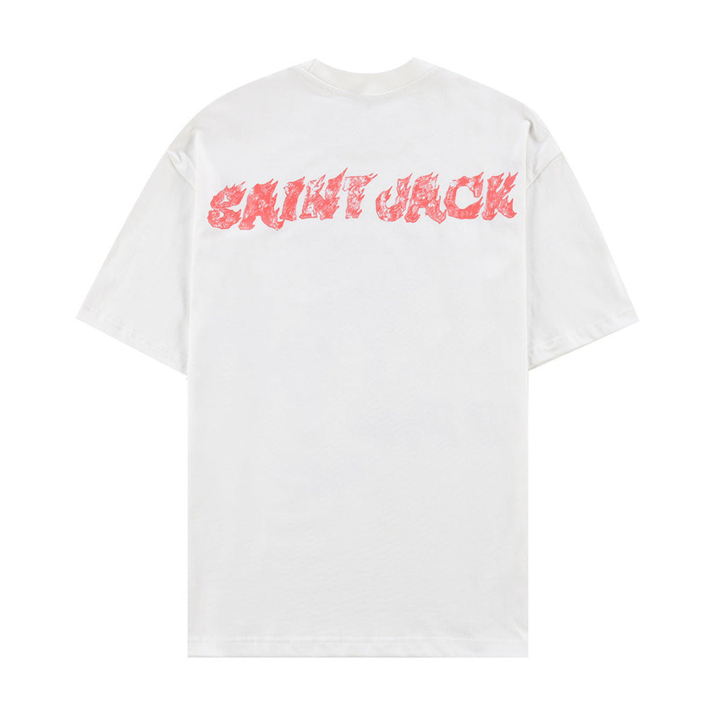 Travis Scott T-Shirt TRAVIS SCOTT CACTUS JACK Loose Crew Neck Short Sleeve