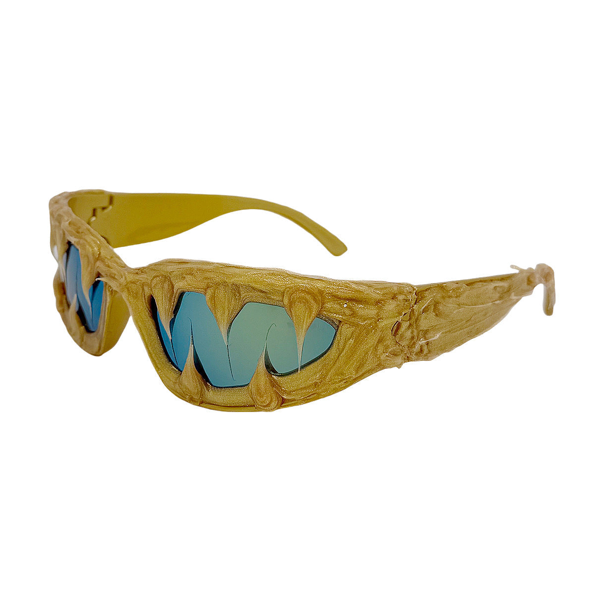 Trendy punk glasses shark teeth