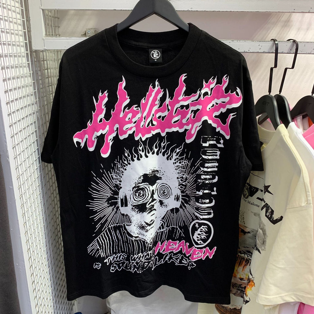 HS T Shirt Technology Touching Image Printing Casual Loose