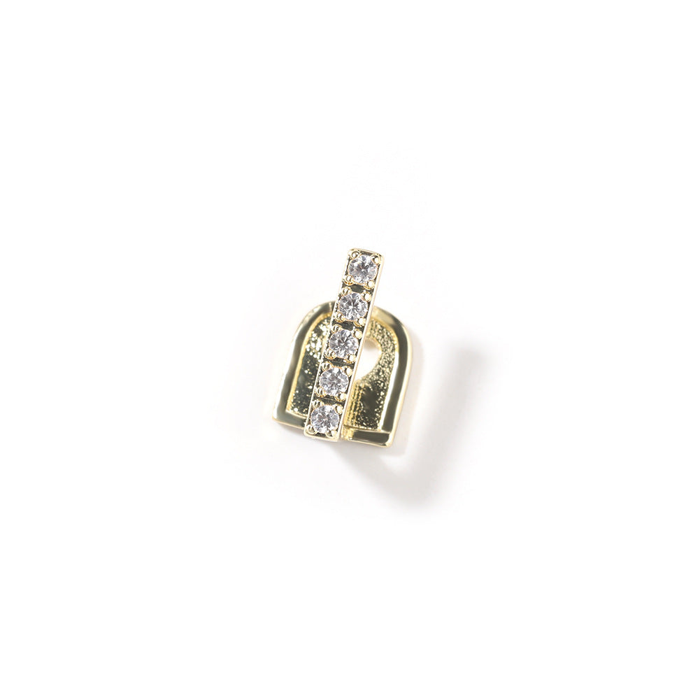 Grillz Single Braces Hip Hop Diamond Gold Teeth Spectrum