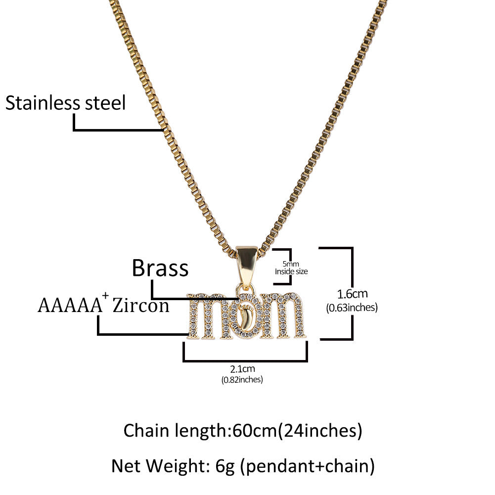 Jewelry MOM Pendant Trend Collarbone Chain Necklace Alphabet Pieces