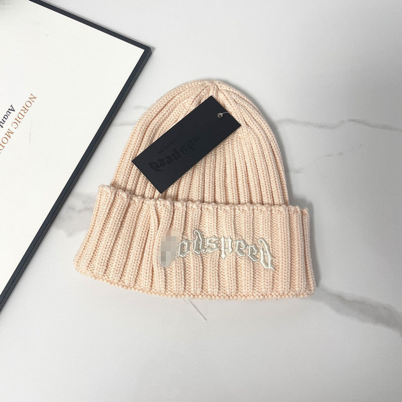 Godspeed embroidered knitted hat for men and women hip hop warm wool cold hat