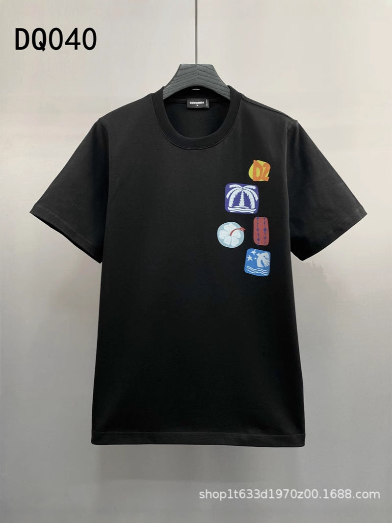 DSQ2 T Shirts D2 Color Printed Short Sleeves