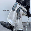 Men Jeans Oversize White Jeans plus Size Straight-Leg Trousers