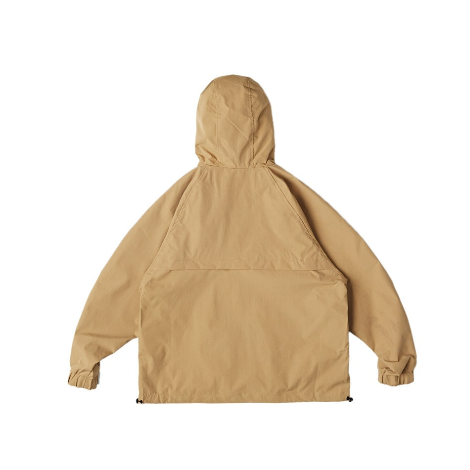 Unisex Jacket Vintage Color Matching Hooded Hooded Jacket Men's Jacket Coat