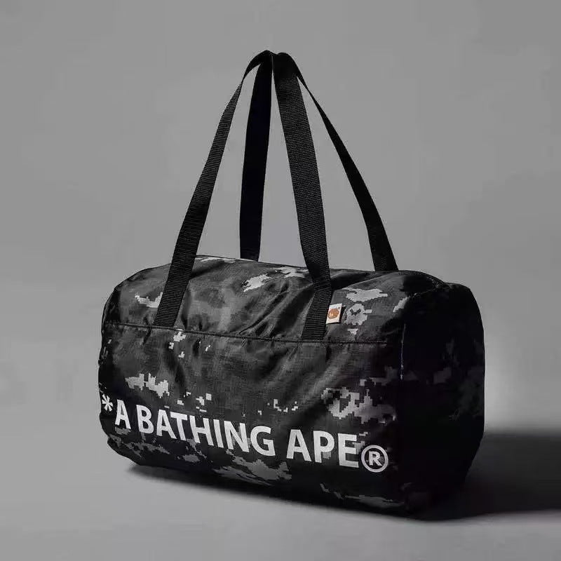Bathing Ape Bape Bag Checkered camouflage shoulder bag, swimming/gym bag, tote travel bag