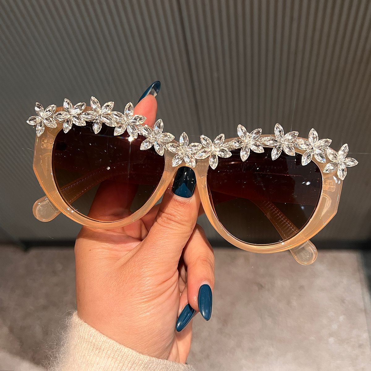 Trendy punk glasses retro wide legs