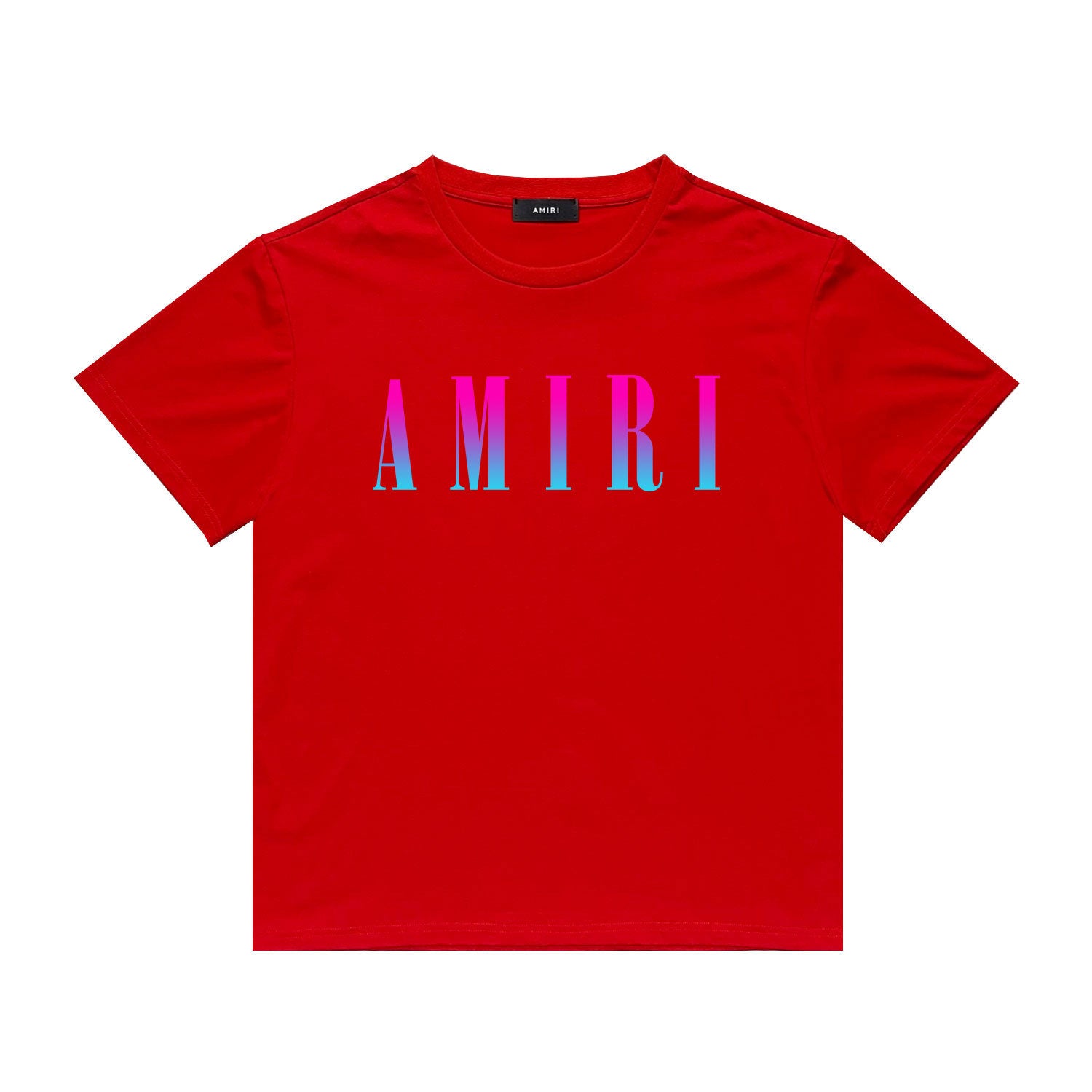 Amiri T Shirt Gradient Letter Flower Casual Hip Hop Short Sleeve T-shirt