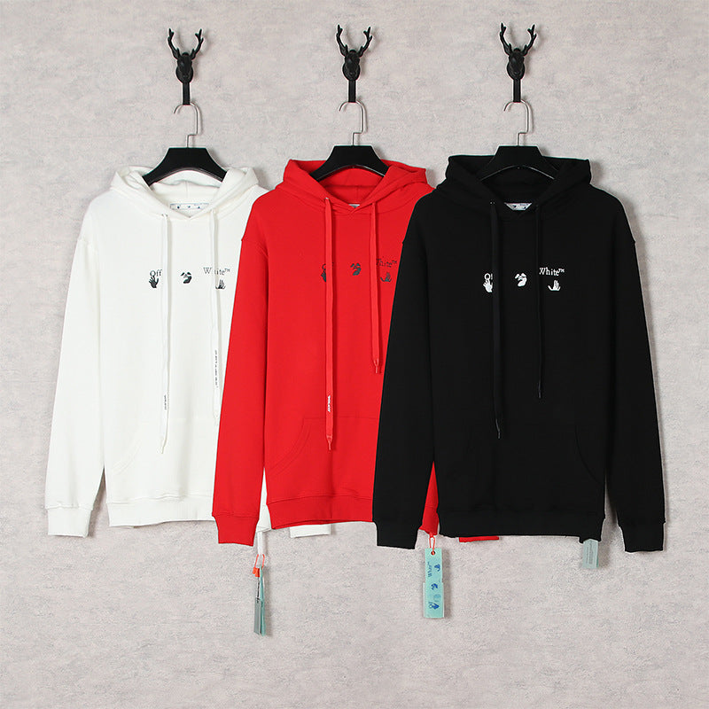 OW  hoodie渐变溶化箭头图案连帽