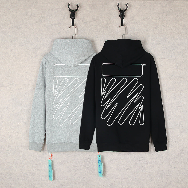 OW  hoodie EKG arrow pattern hooded