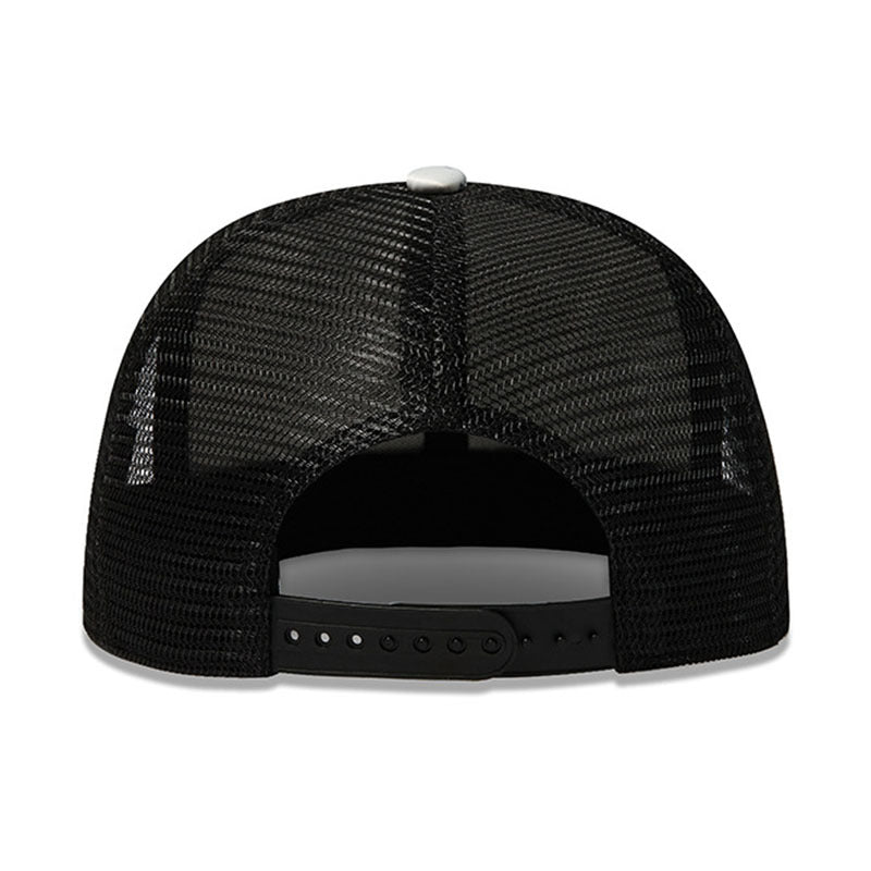 Trendy flat brimmed snapback hats summer mesh sunshade breathable