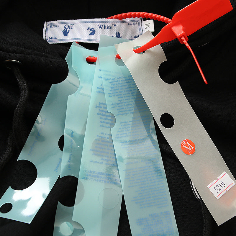 OW  hoodie geometric building arrow pattern fleece hooded