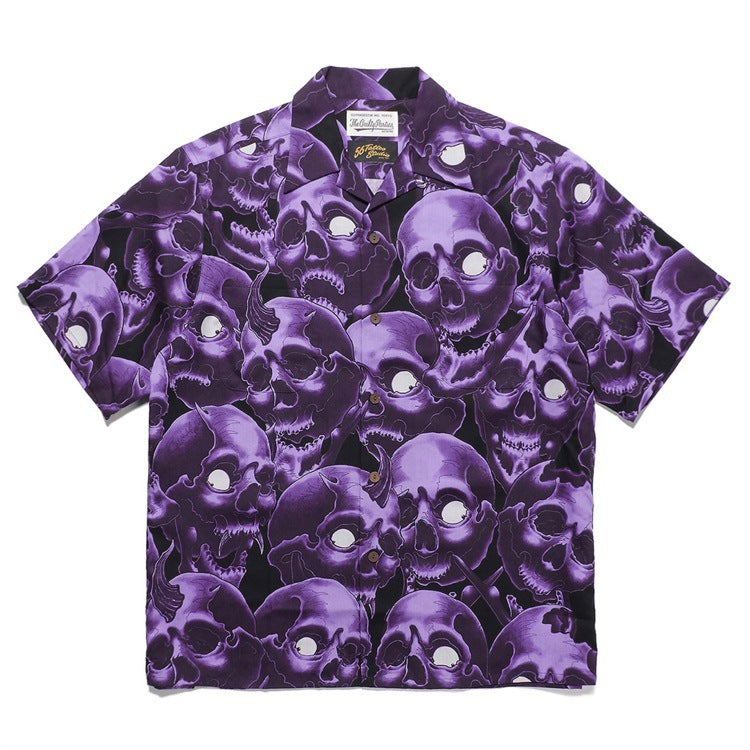 GUILTYPARTIES TIGER Shirts 56 TATTOO Tattoo, Ghost Head, Skull Hawaiian Short Sleeve Shirt Men